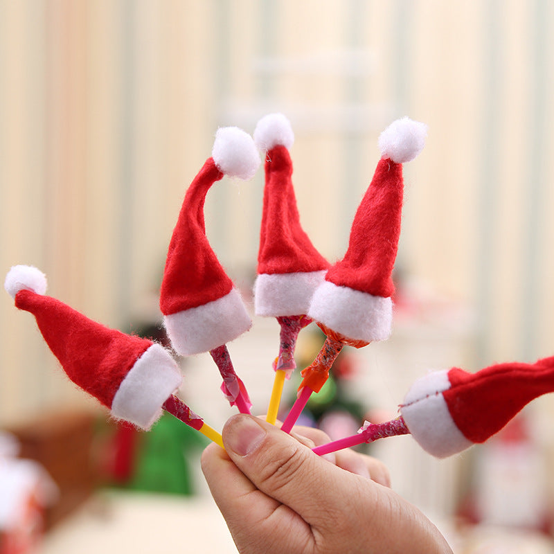 Mini Christmas hat made from non-woven fabric, 1.6 by 2.8 inches
