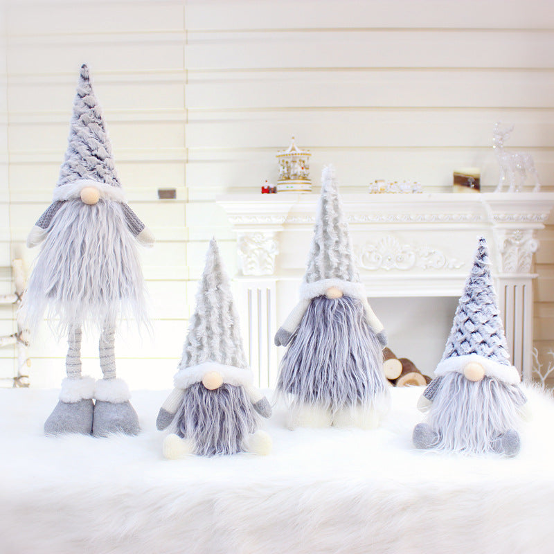 Gray faceless Christmas gnome plush from the four design range