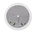 Non-woven backing behind the flannel face of the tree skirt