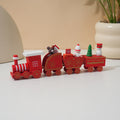 Painted detail and turned wheels on a solid wood Christmas train