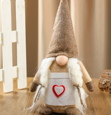 Christmas gnome figure in modern faceless folk art styling