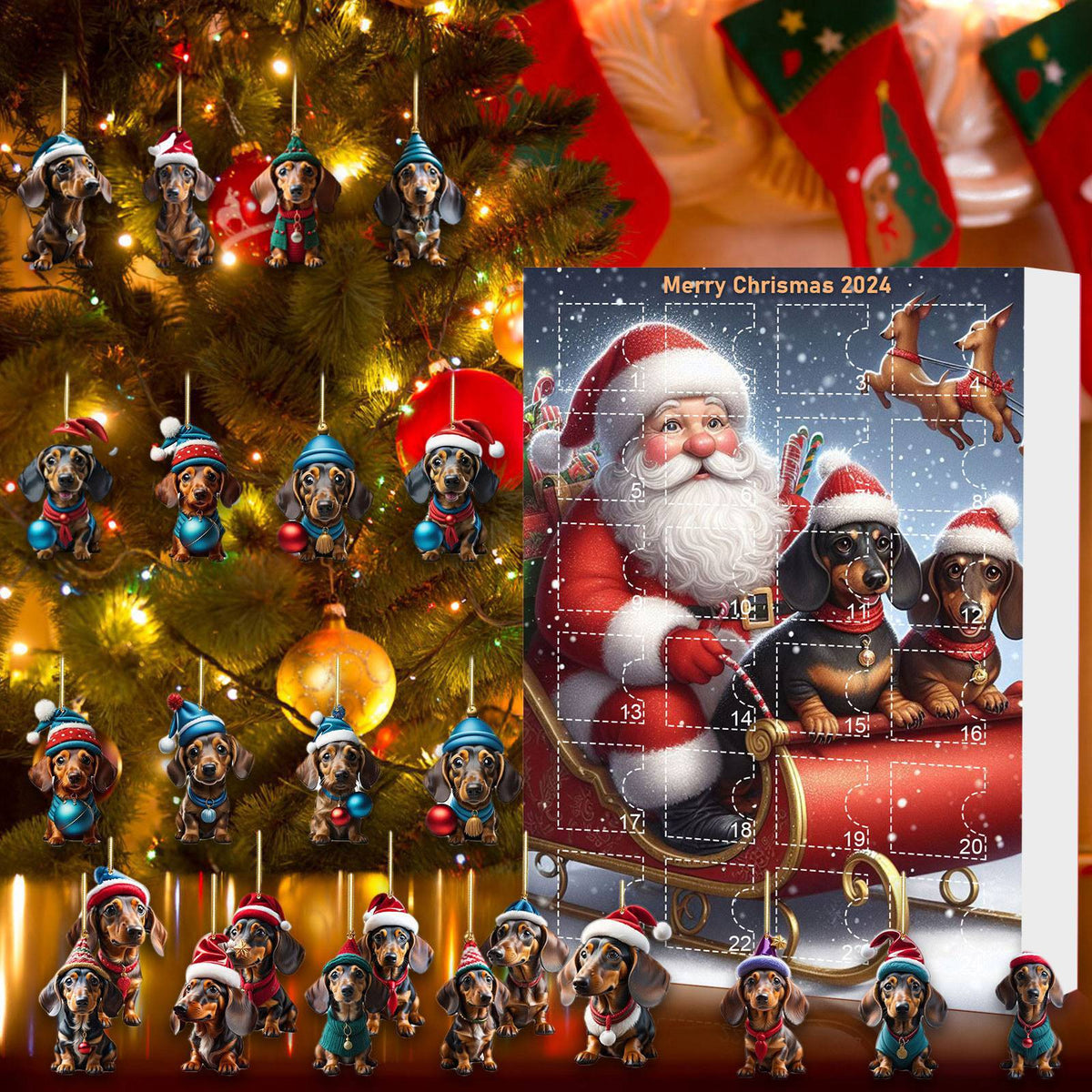 Clear acrylic hanging decoration that counts down the days to Christmas
