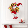 Green long leg elf Christmas hanging decoration with built in lights
