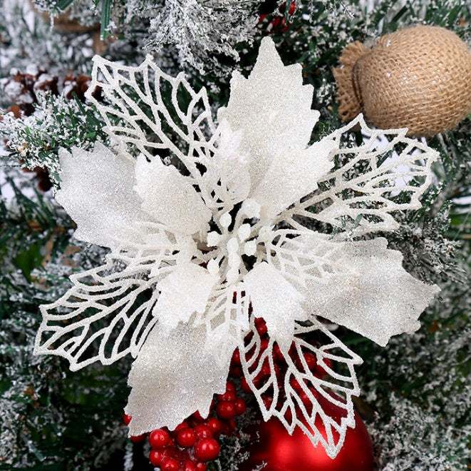 White glitter Christmas wreath ring from the eight color range