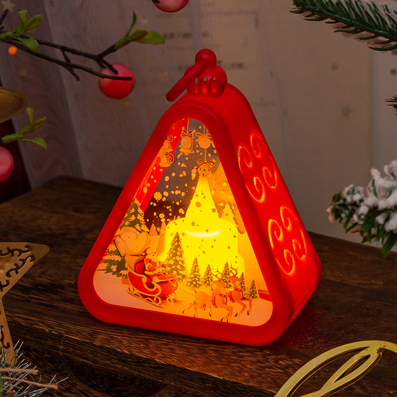 Plain bronze triangular Christmas night light, no figure fitted