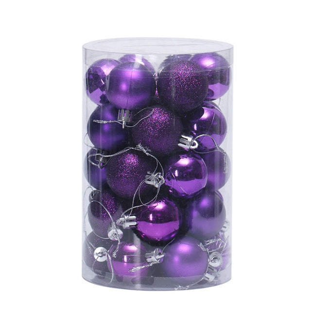 Blue gray mini Christmas ball set, 1.6 inches per ball