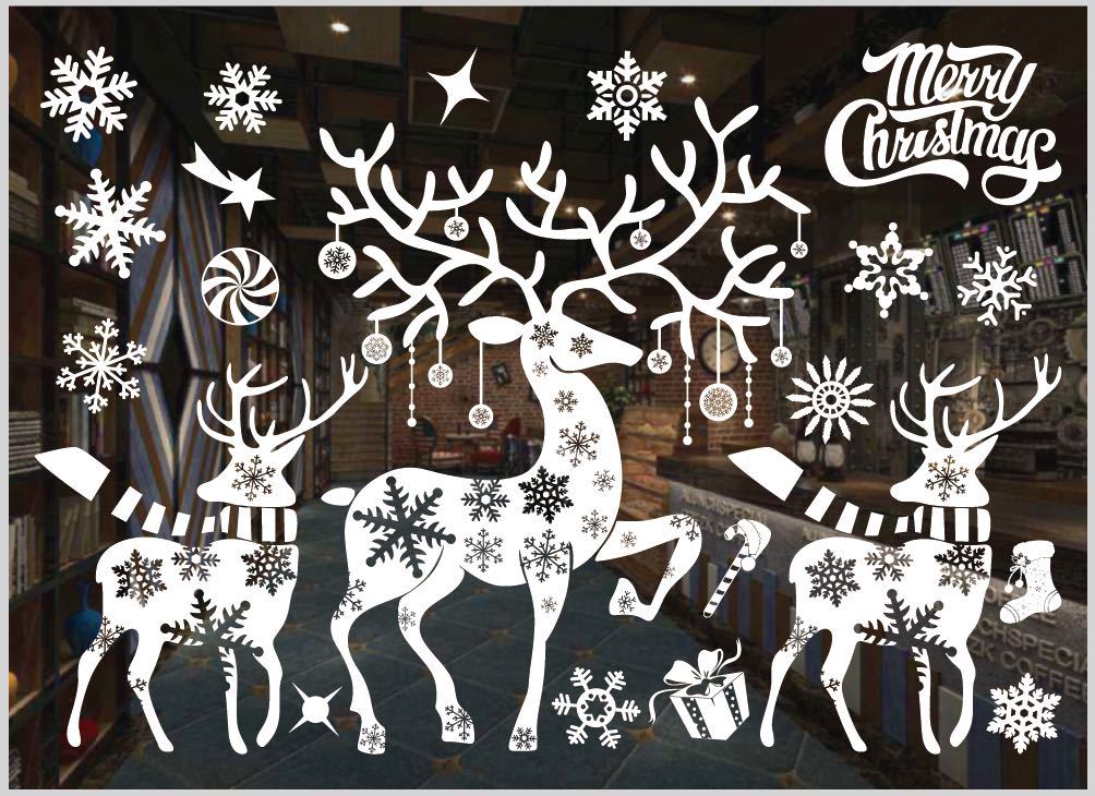 Christmas window decal in PVC, one of twenty eight numbered designs