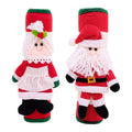 Red fabric refrigerator handle covers sold as a set of two