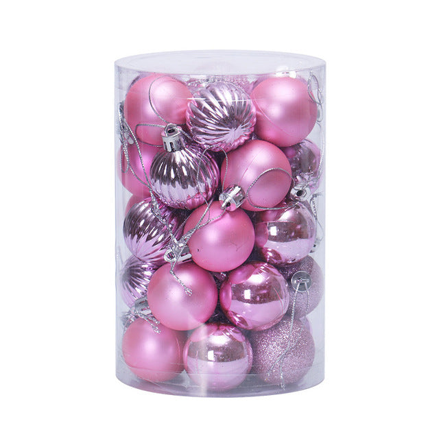 Silver 1.6 inch plastic baubles finished with a mirror plating