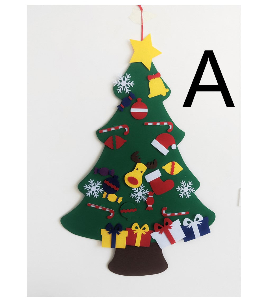 Felt snowflake and bell shapes included among the 32 decorations