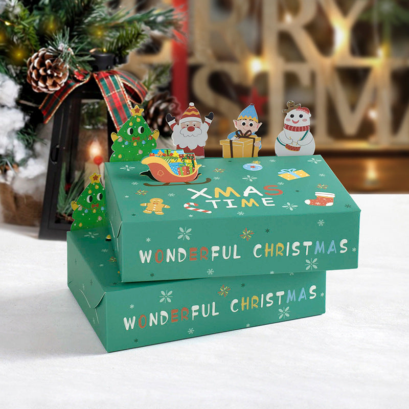 Ten folding Christmas gift boxes supplied in each pack