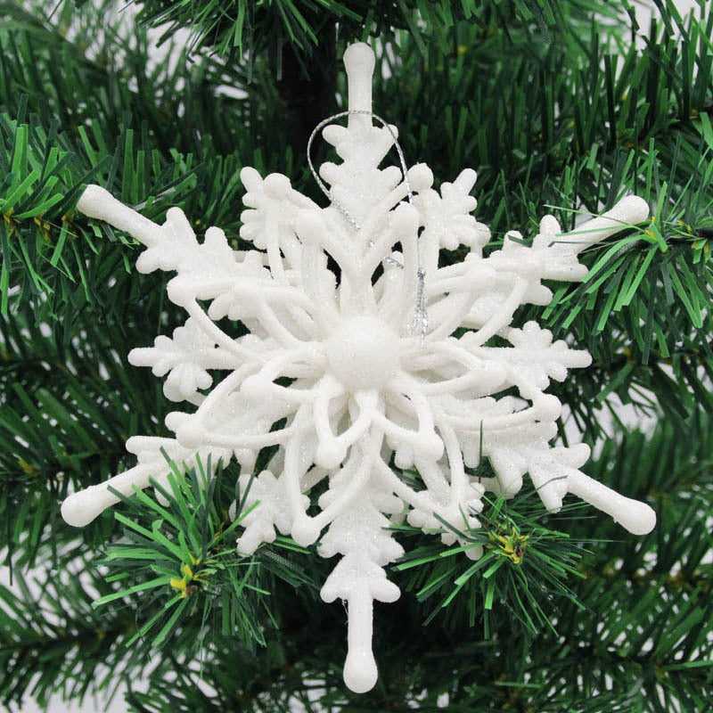 Molded plastic snowflake ornament rather than a glass one