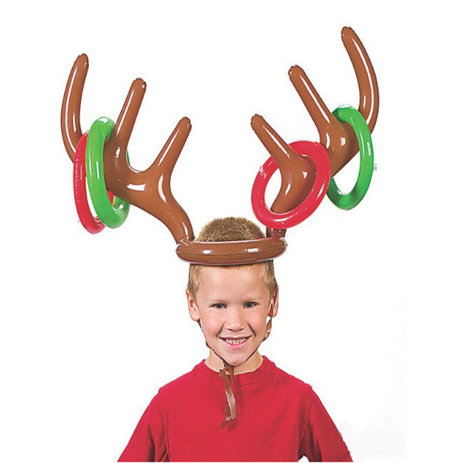 Inflatable reindeer antler headband made from 0.01 inch PVC