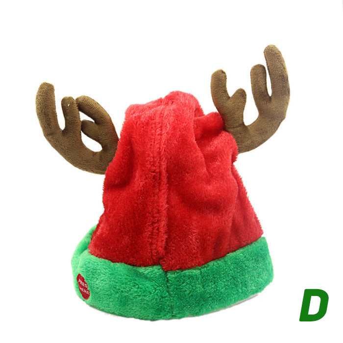 Music switch fitted to the red plush musical Santa hat