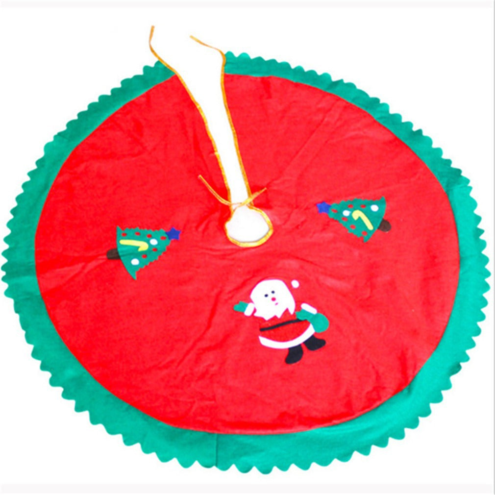Christmas tree skirt that collects dropped needles and glitter through December