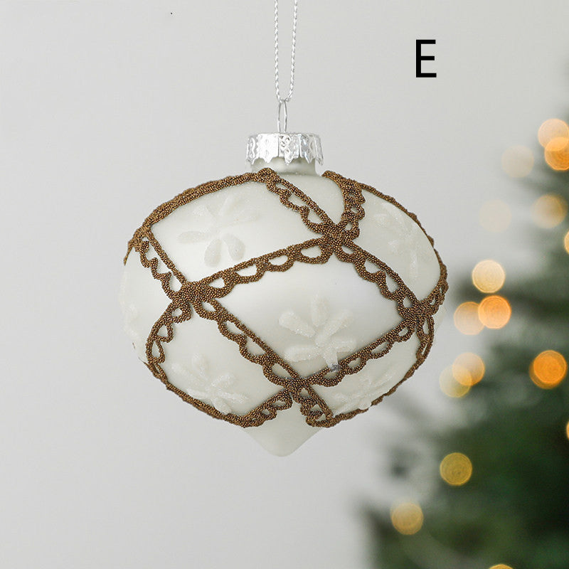 Glass Christmas bauble with a hand painted finish, no two alike