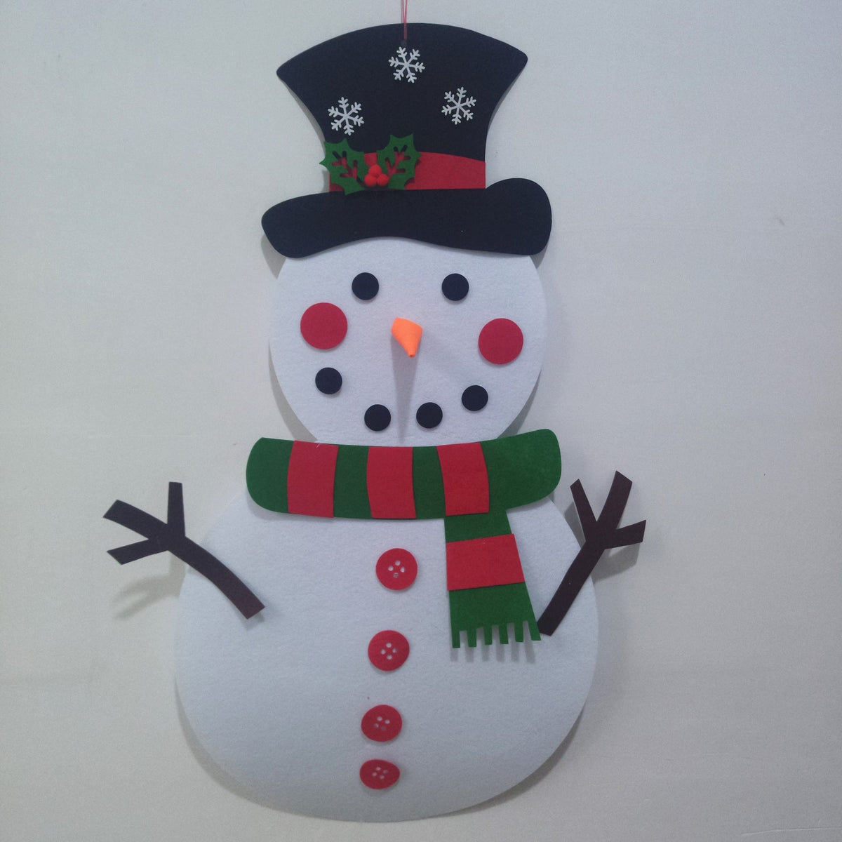 Christmas craft set with six designs, five trees and one snowman