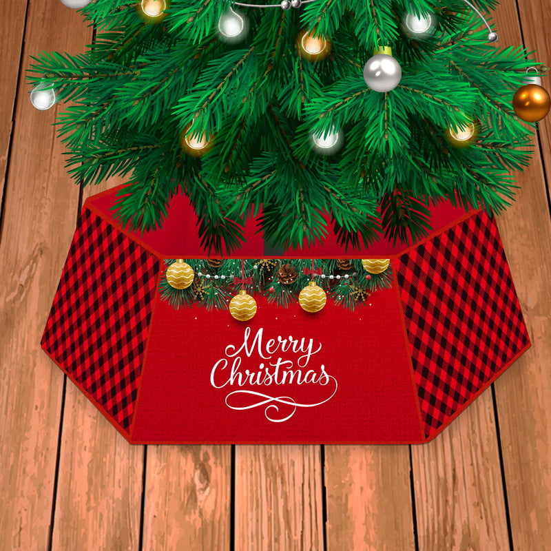Non woven fabric Christmas tree skirt that covers the tree stand