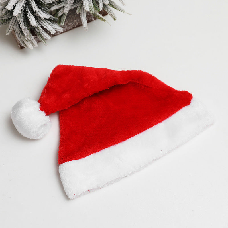 Santa hat shaped with the familiar cone and cuff outline