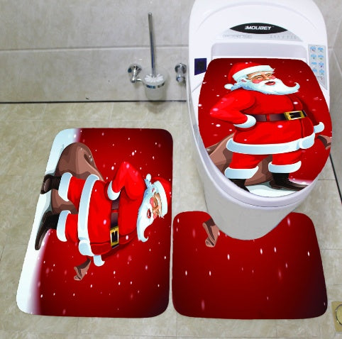 Soft flannel surface used across the Christmas bathroom mats and covers