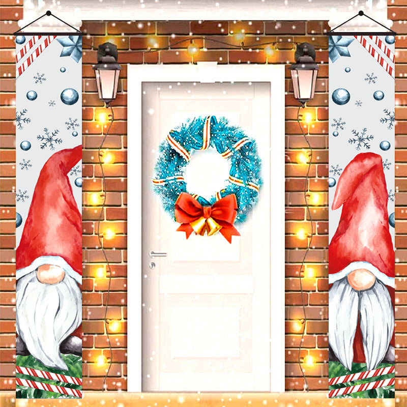 Pair of long Christmas door banners measuring 11.8 by 70.9 inches each