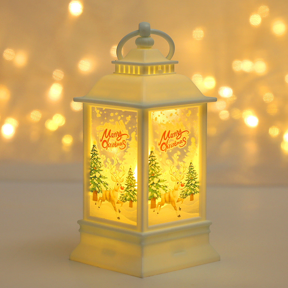 Lit Christmas pendant measuring 2.4 inches across and 5.3 inches tall