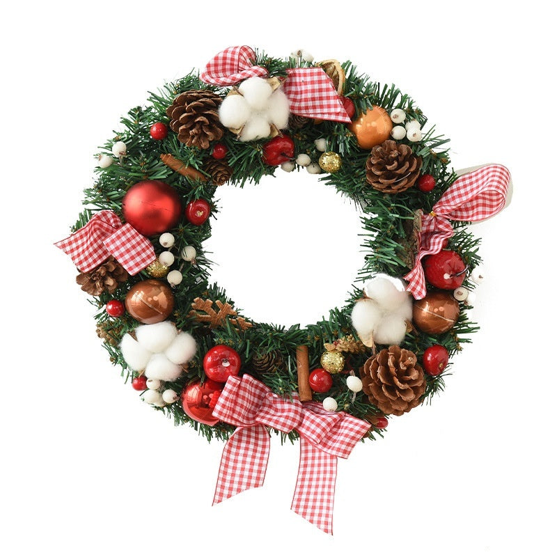 PVC needle wreath available at 9.8, 13.8 or 17.7 inches across