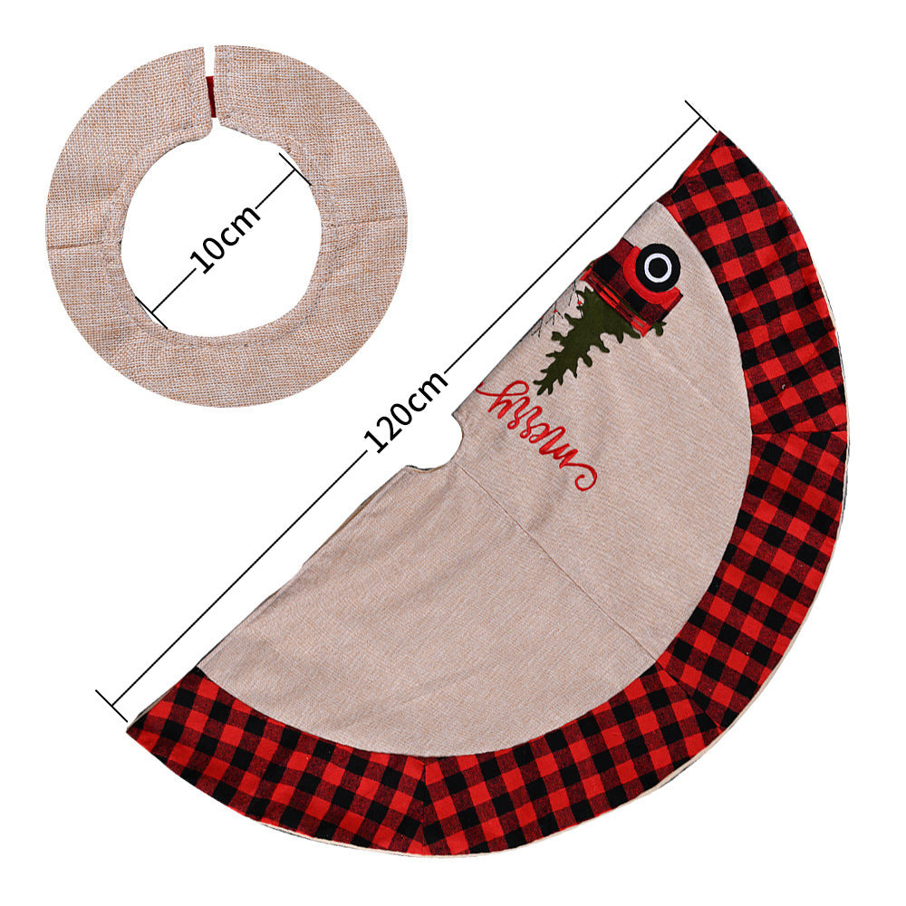 Circular Christmas tree skirt measuring 47.2 inches in diameter
