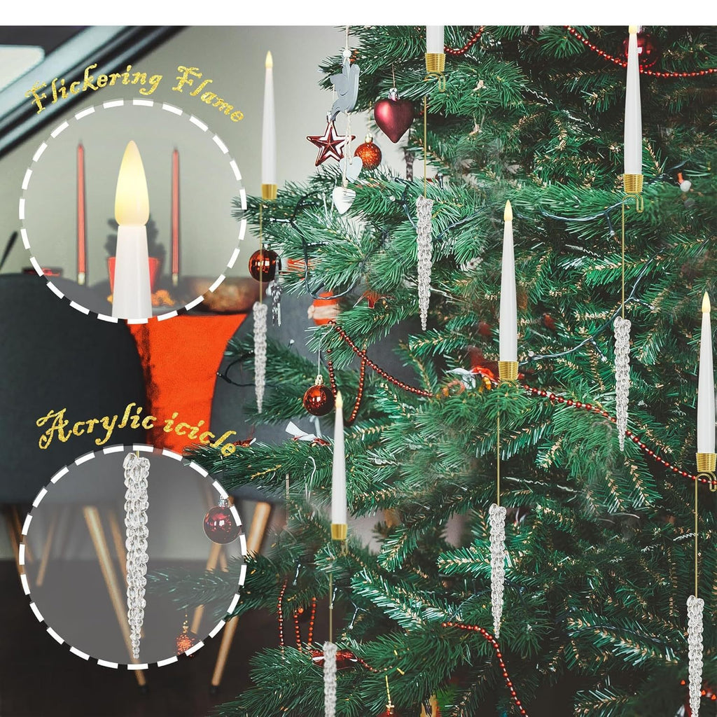LED candle ornament with a 1.2 inch crystal ball top