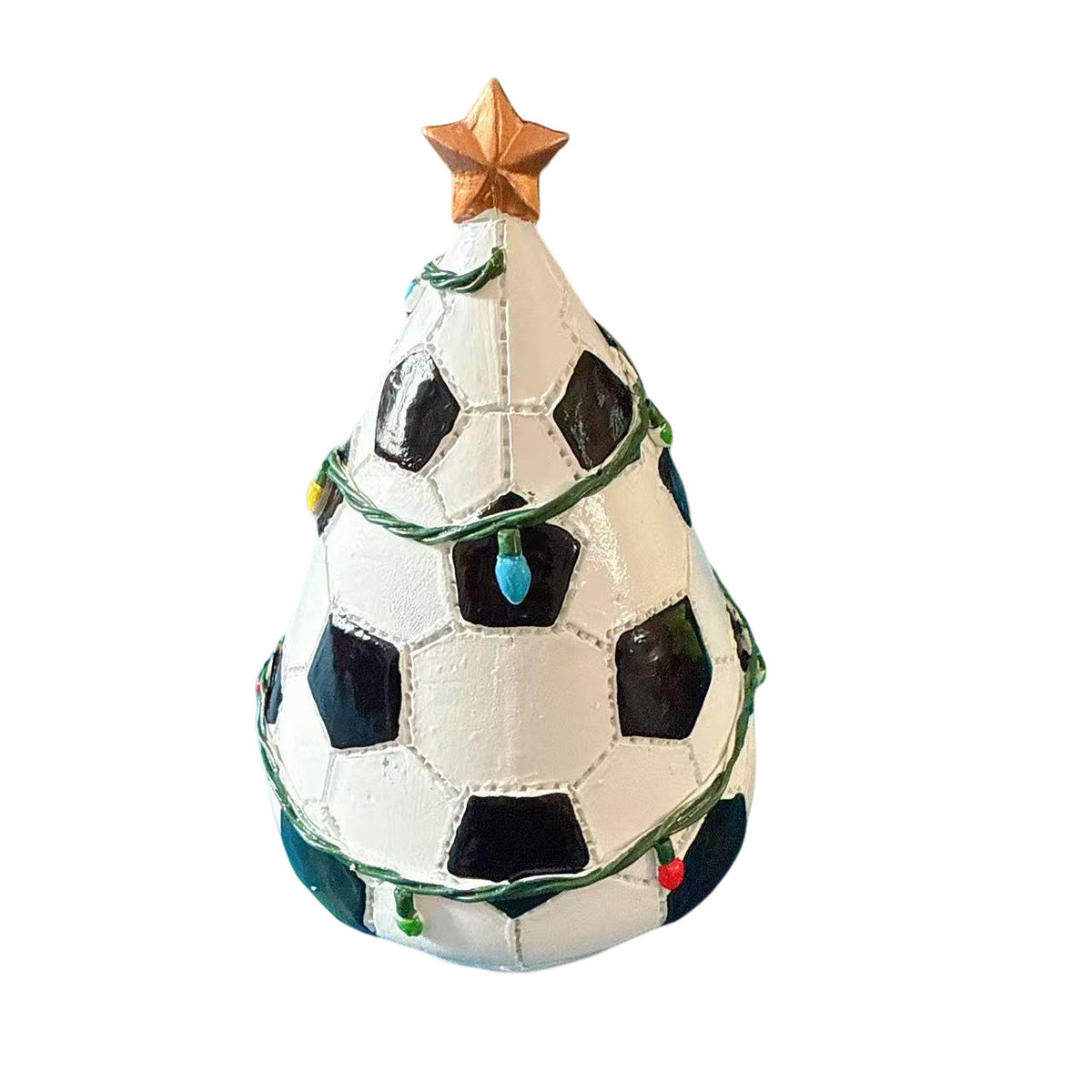 Football themed resin Christmas decoration, one figurine per pack