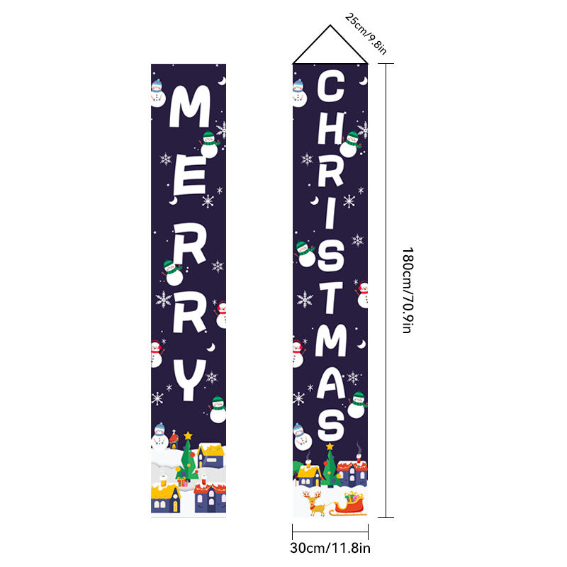 Polyester Christmas door banner sold as a matched pair