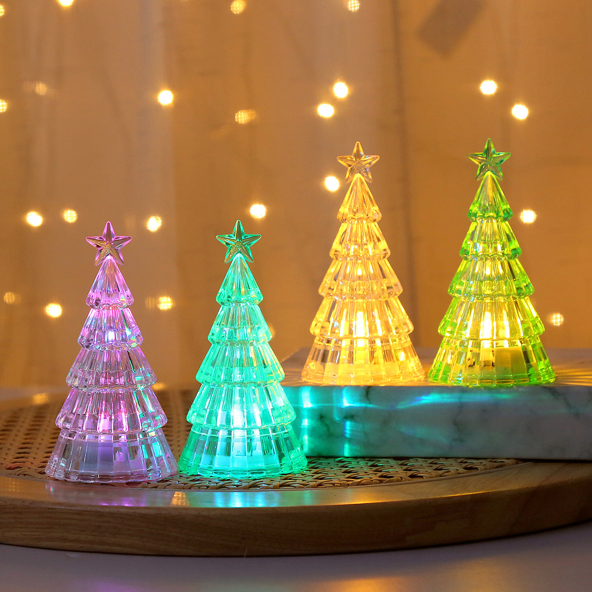 Green Christmas tree night light standing 4.4 inches tall