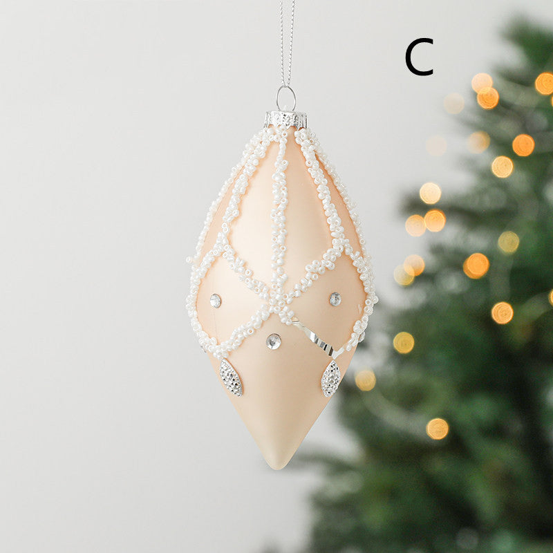 White flower ball glass Christmas ornament from the six option range
