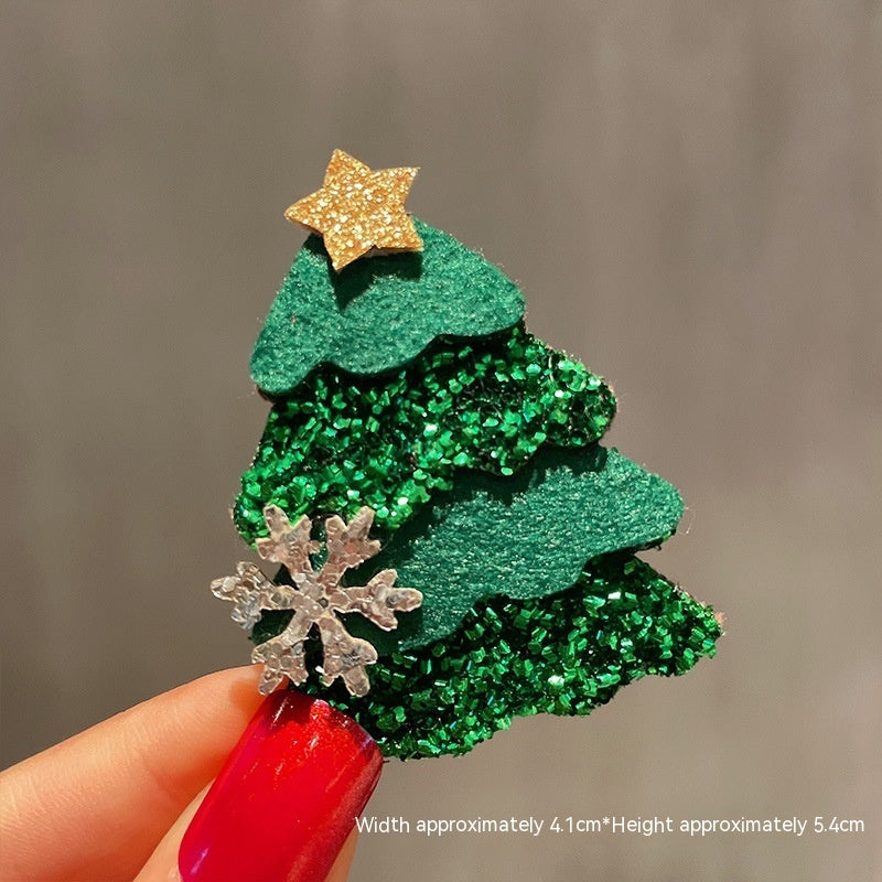 Cake green Christmas tree fabric brooch pin, one brooch included