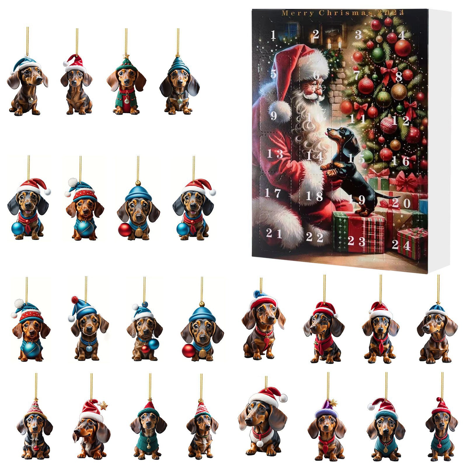 Christmas countdown decoration in acrylic rather than glass or wood