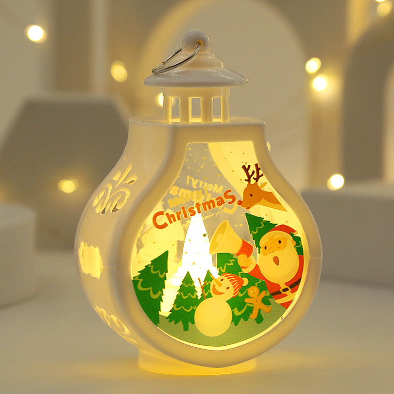 Reindeer version of the glass and plastic Christmas candle lamp