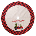 Neutral Christmas tree skirt with an evenly sewn outer hem