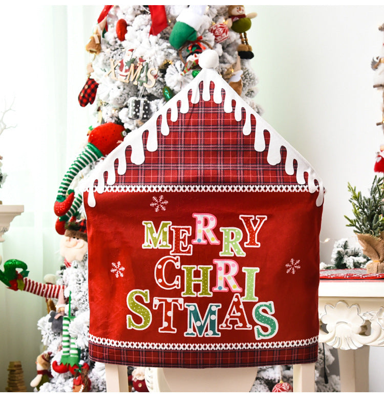 Second red print Christmas chair cover in the same soft cloth