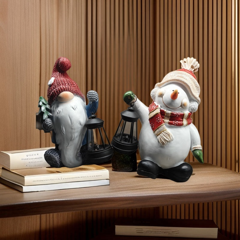 Resin Christmas gnome figurine with a long molded beard and pointed hat