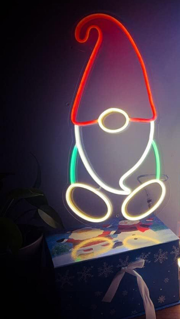 One LED neon Christmas gnome sign supplied per order