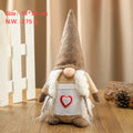 Cloth gnome decoration with the hat pulled down over the face