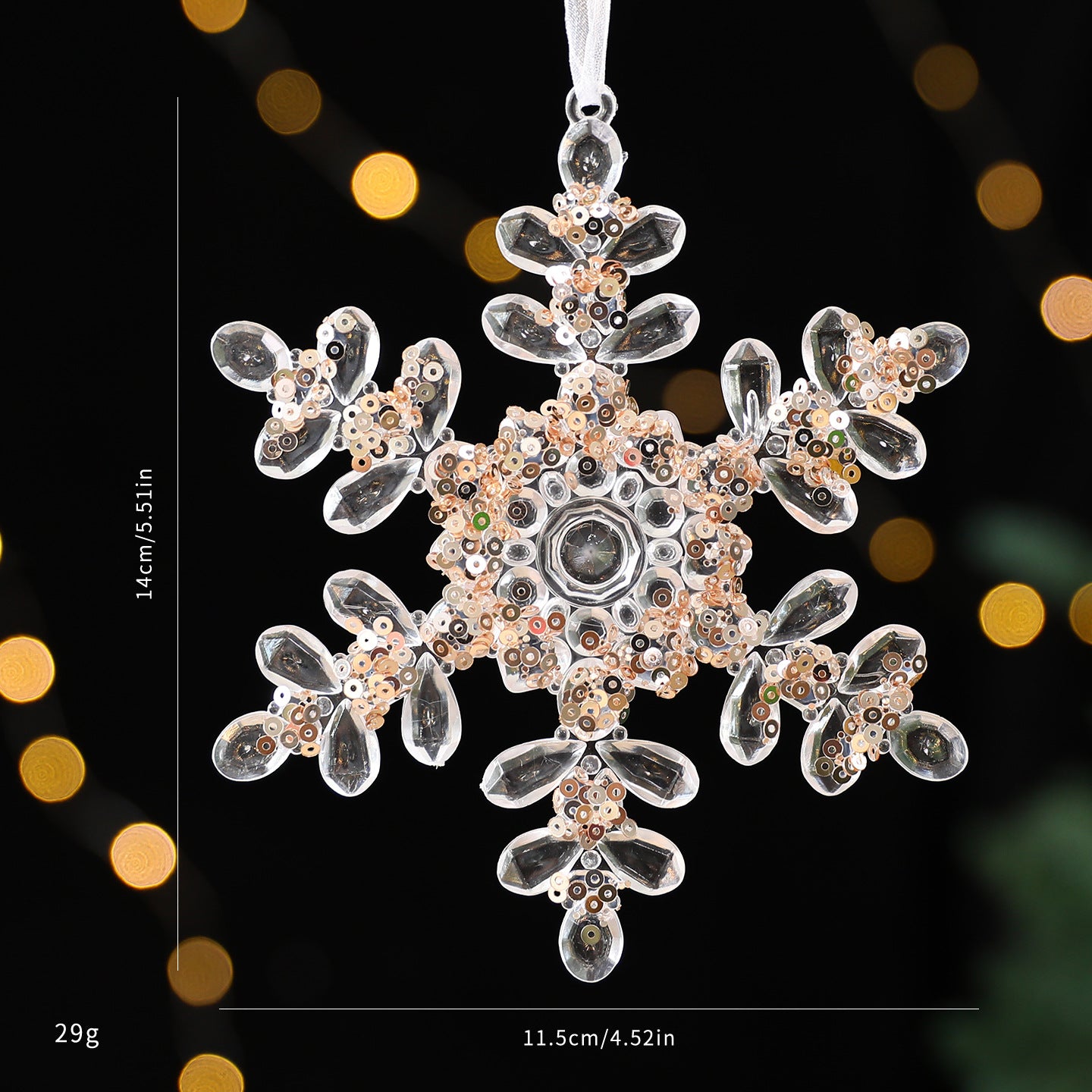 Lightweight acrylic Christmas pendants suited to thin outer branches