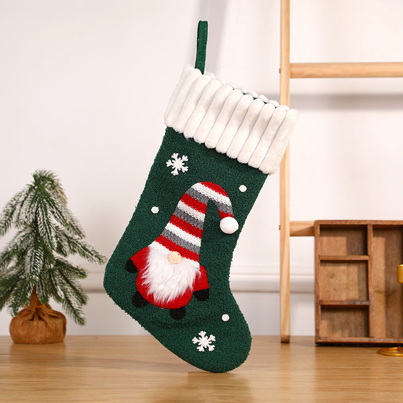 Four color Christmas stocking range: green, white, gray and red
