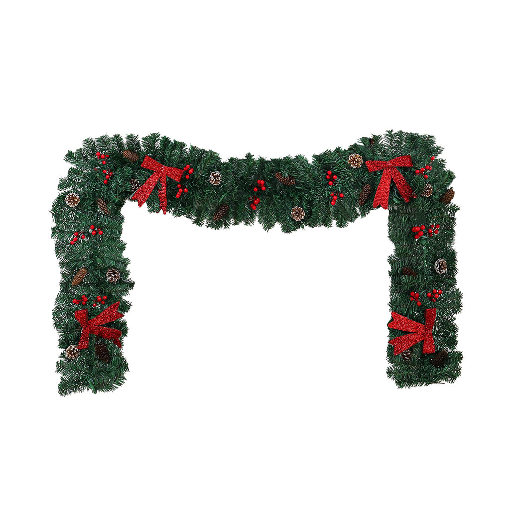 Pine cones fixed into the molded PVC rattan style frame