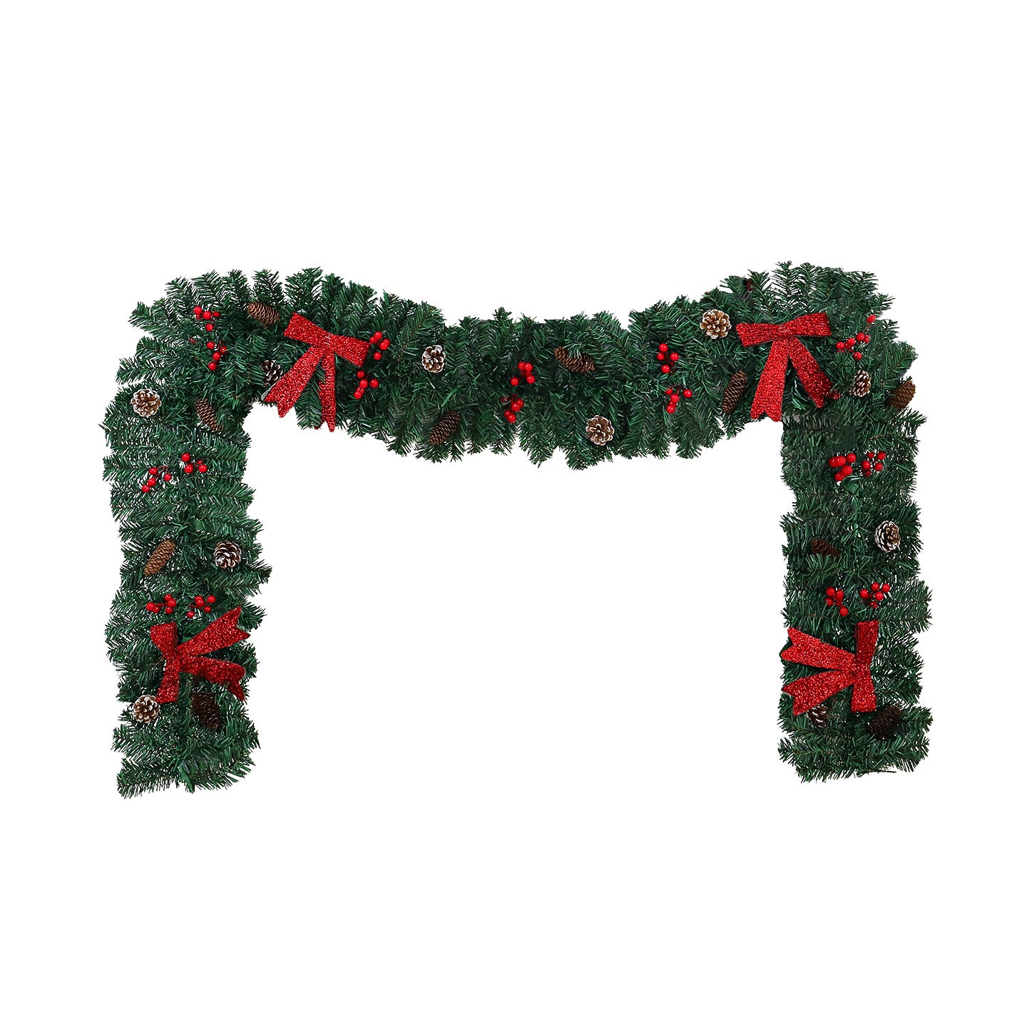 Pine cones fixed into the molded PVC rattan style frame