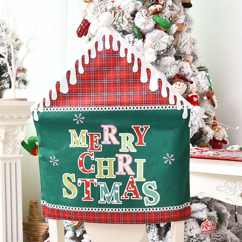 Christmas chair cover in soft cloth measuring 24 by 18.9 inches