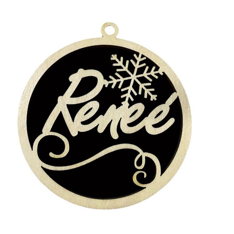 Fifth wooden Christmas tree pendant supplied with a hanging cord