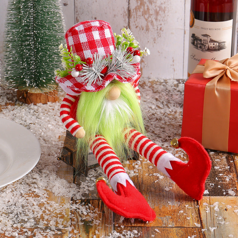 Long leg Christmas doll in cloth with a sand weighted base