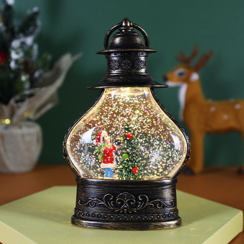 Lightweight plastic snow globe supplied on its own molded base
