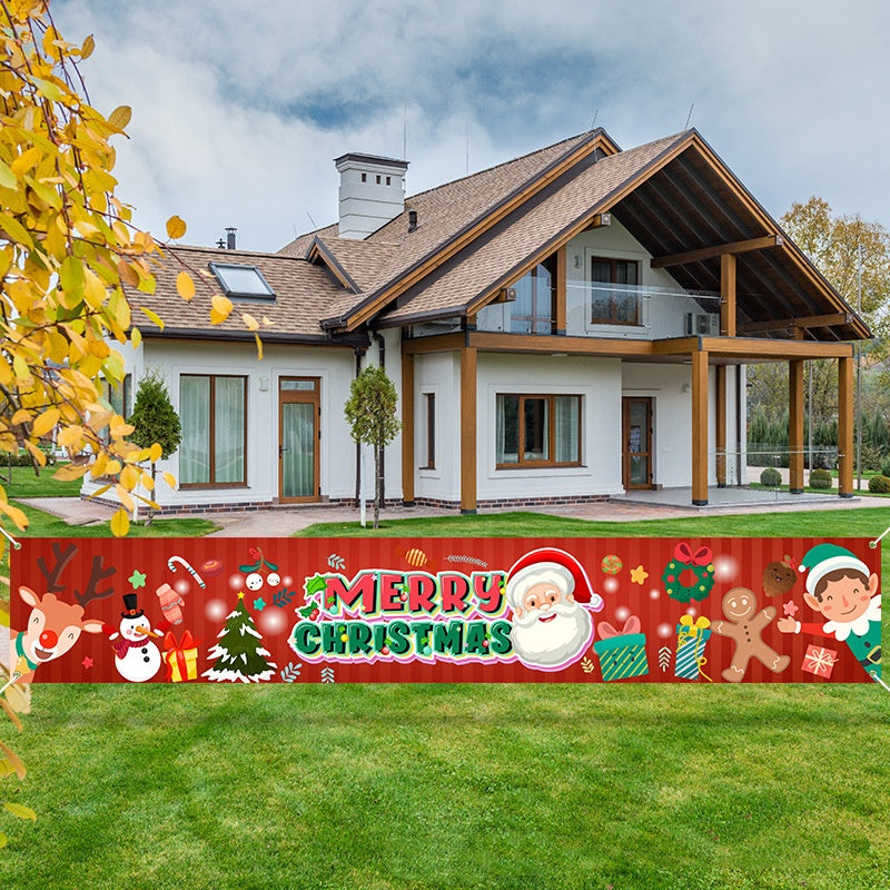 Polyester Christmas banner, a single printed panel 118.1 inches long